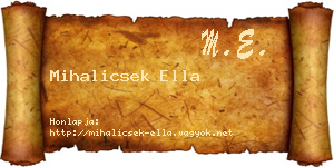 Mihalicsek Ella névjegykártya